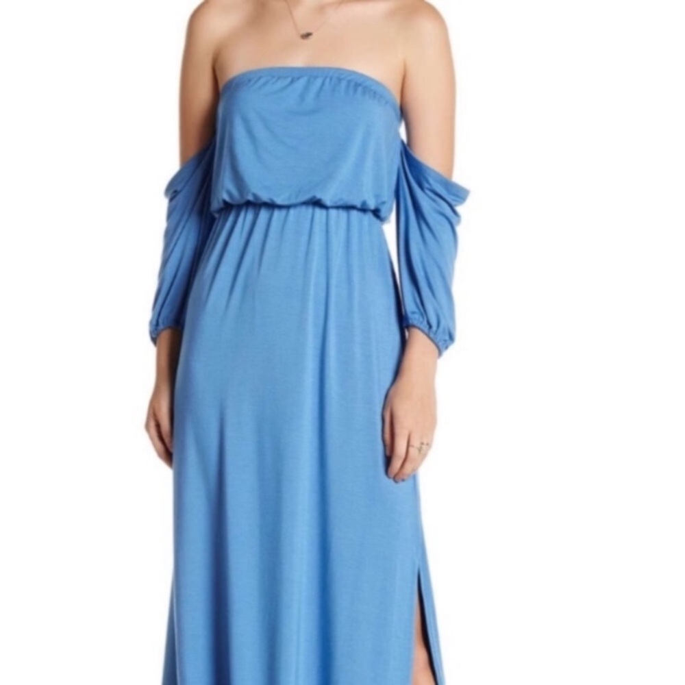 Go Couture Blue Off-The-Shoulder Maxi Dress - Picture 2 of 3